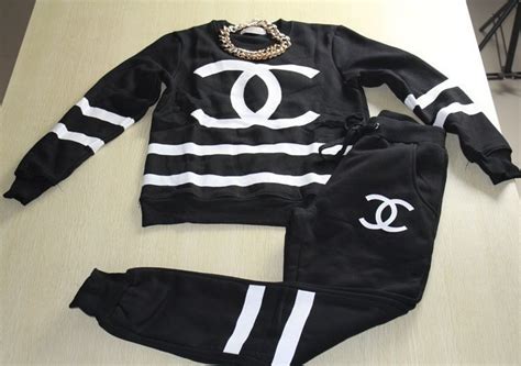 chanel black joggers|coco chanel jumpsuit.